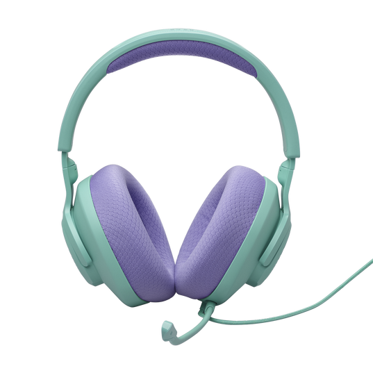 JBL Quantum 100M2 - Cyan - Wired over-ear gaming headset with detachable mic and mute option - Front
